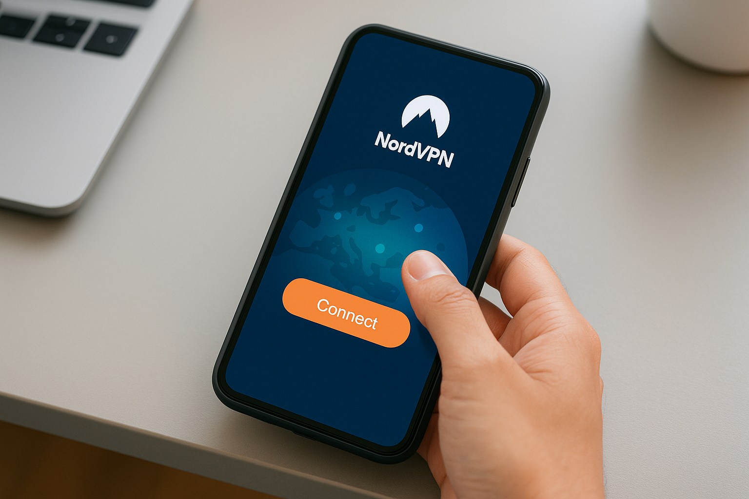 NordVPN app setup screen